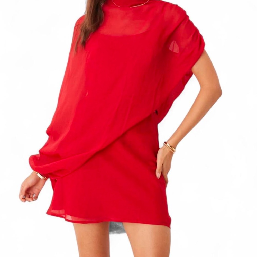 ASOS One-Shoulder Red Mini Dress